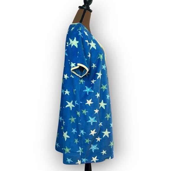 Jasmine Rose Intimates Soft Terry Cloth Front Zip Cover-up Star Robe Women’s L - Picture 6 of 7